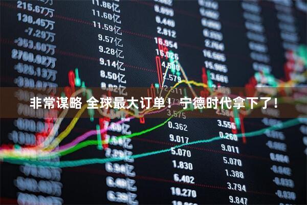 非常谋略 全球最大订单！宁德时代拿下了！